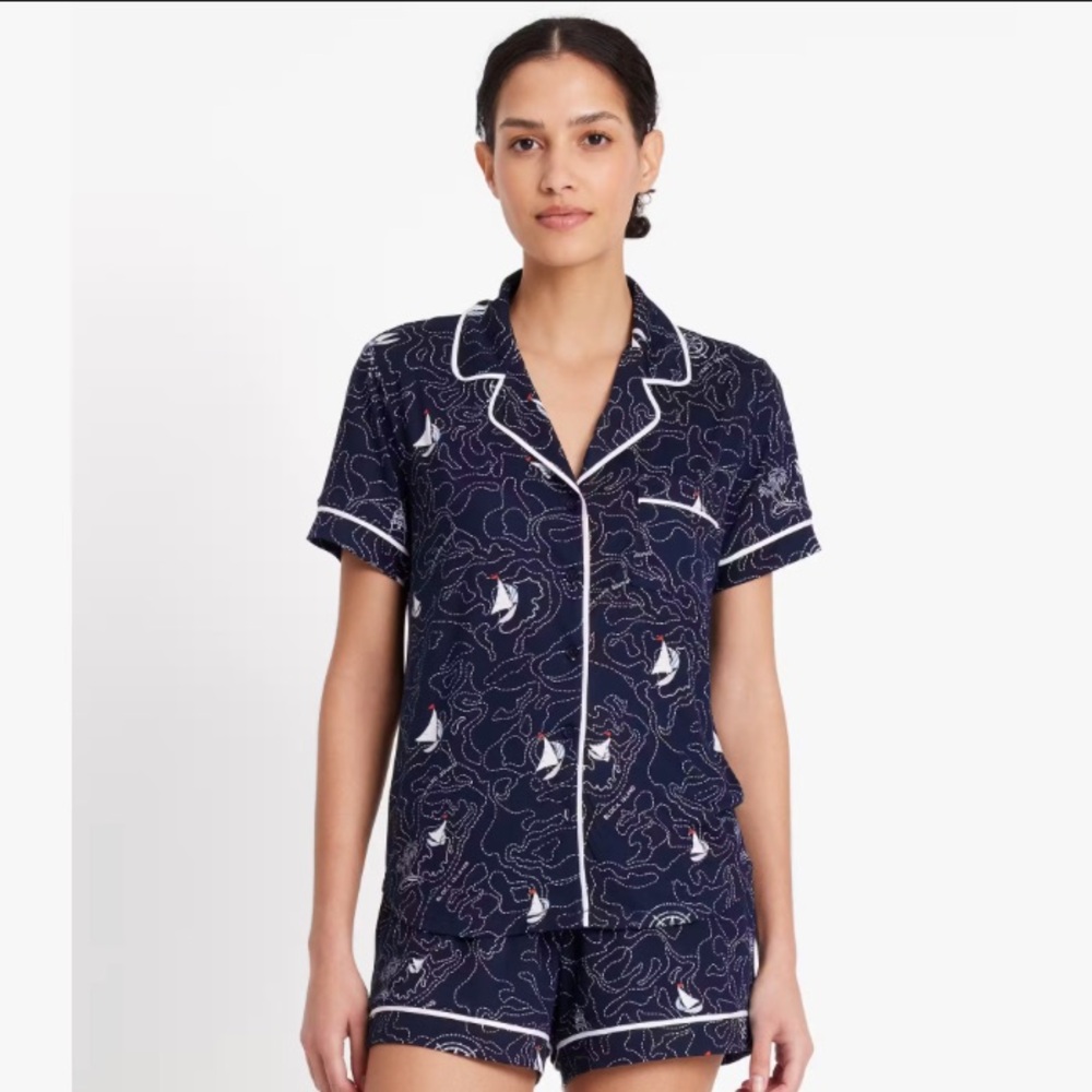 Kate Spade Nautical Sailboat Pajama Top - Size Large